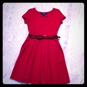 Polo by Ralph Lauren Girl’s Red Belted Dress